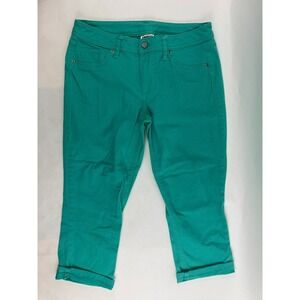 Fragile Jeans Women's Size 8 Turquoise Straight Capri Mid Rise Back Pocket Flaps